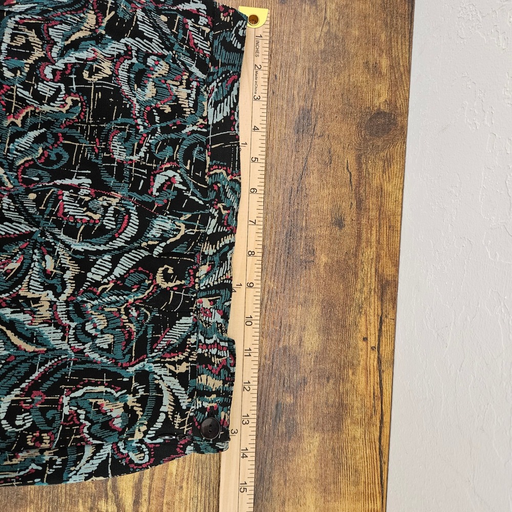 Vtg JM Collection Petite Abstract Print midi skirt Size 10P whimsigoth corpcore - Picture 7 of 8